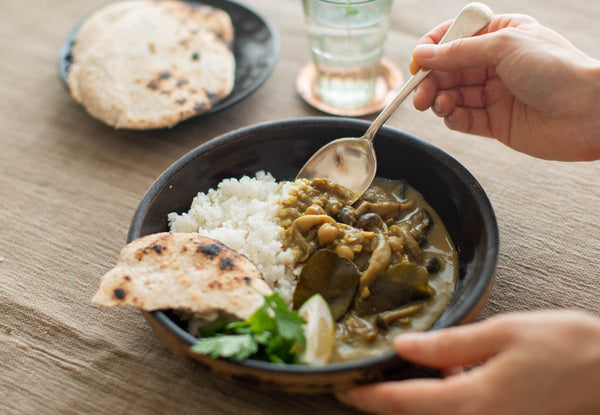 カルダモン薫るひよこ豆の絶品グリーンカレー